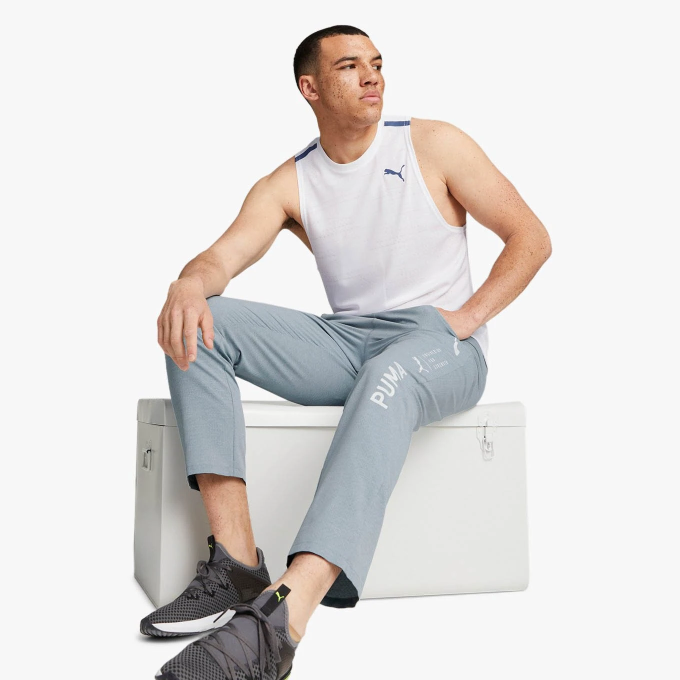 Áo ba lỗ thể thao nam Jacquard Training - Ảnh 3