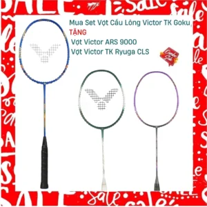Combo Mua Set Vợt Cầu Lông Victor TK Goku Tặng Vợt Victor ARS 9000 + Vợt Victor TK Ryuga CLS